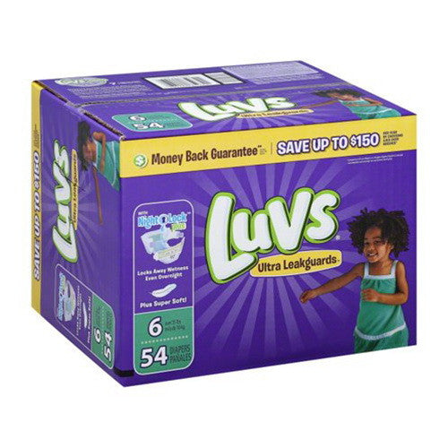 Luvs Ultra Leakguards Diapers, Size 6, 54 Ea